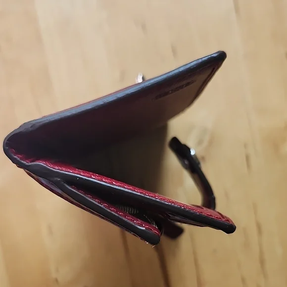 Coach Brown and Burgundy Canvas Wallet - Picture 6 of 8